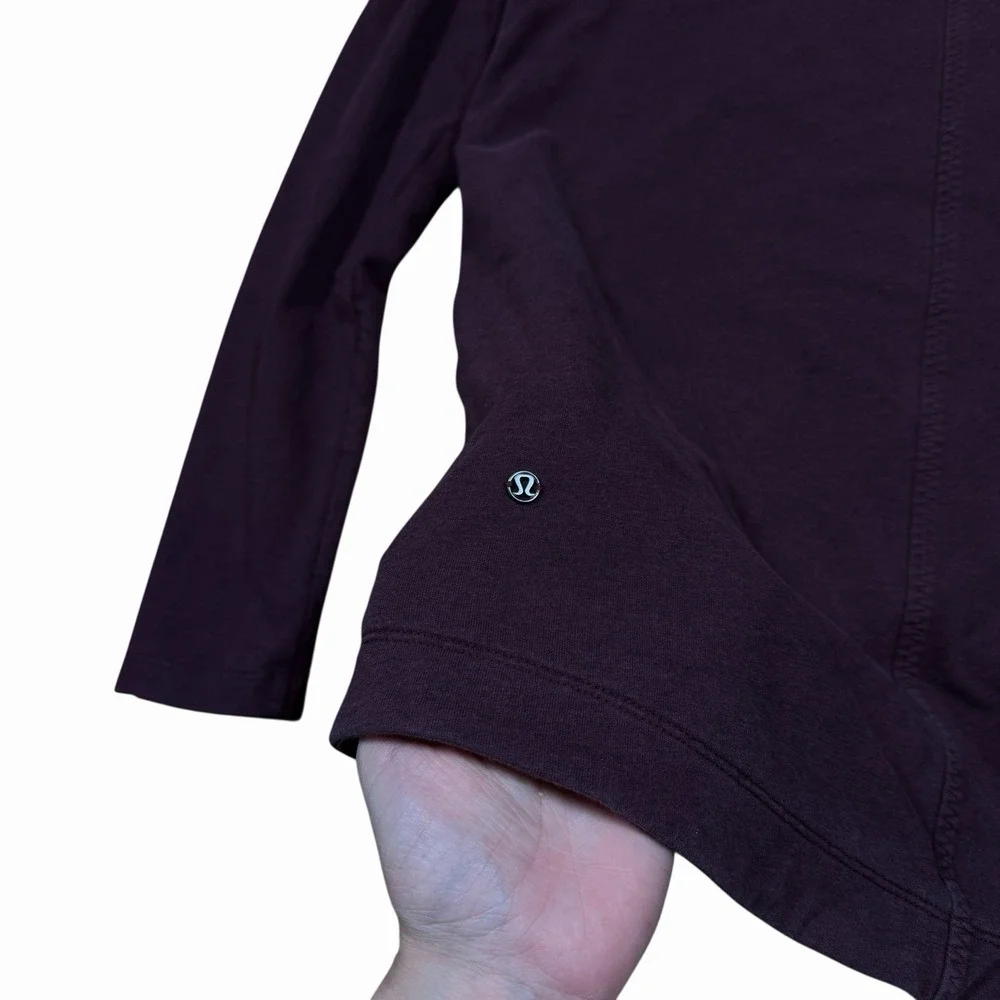 Lululemon That's A Wrap Cardigan Size 4 Heathered‎ Bordeaux Drama Snap